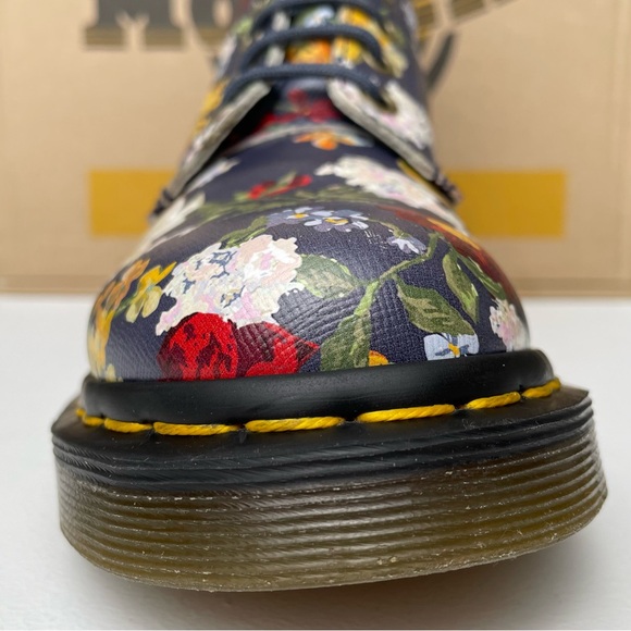 Dr. Martens 1460 Pascal Darcy Floral Print Navy Blue Leather Boho Boots UK 4 - Picture 10 of 17